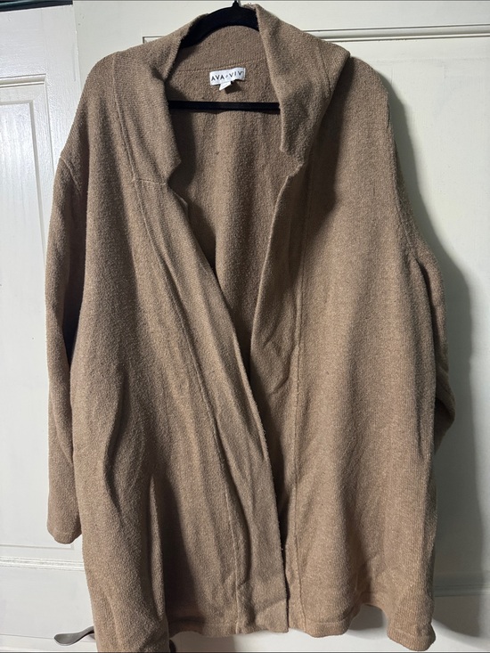 Ava & Viv Sweaters - Ava & Viv Taupe Brown Open-Front Cardigan